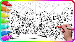 Coloring Pages EQUESTRIA GIRLS | MLP. How to draw My Little Pony. Easy Drawing Tutorial Art