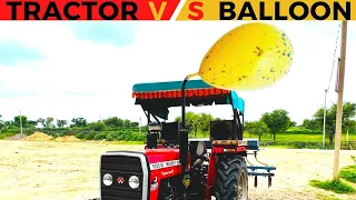 Monster Balloon  VS Tractor Big Experiment | What Will Happen ??