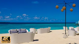 Most stylish beach in Maldives｜Amilla Fushi Maldives - 4K with Healing wave sounds & relaxing music