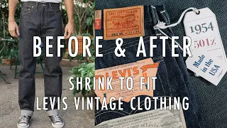 LEVIS VINTAGE CLOTHING 501z '54 Before & After Shrink To Fit