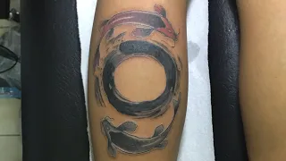 Enso Koi Fish  Tattoo Timelapse