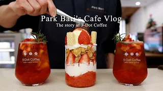 cafe vlog | 보고 싶었던 딸기 시즌 음료, 딸기파르페 🍓 | 카페 브이로그 | asmr | 개인카페 | 음료제조