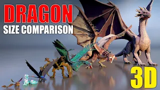 3D Dragon Size Comparison 2024