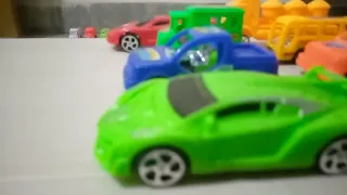 Various toy cars falling in box full of water #toys #cars