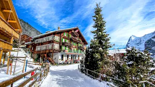 Mürren, one of the most beautiful Swiss villages in winter 🇨🇭 Switzerland 4K