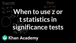 When to use z or t statistics in significance tests | AP Statistics | Khan Academy