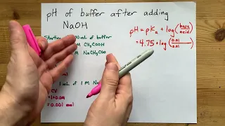 Find the pH of a Buffer after adding NaOH