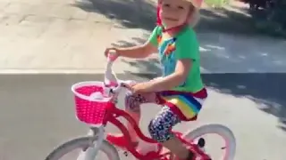 Diana learns to ride a bike