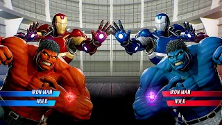 Ironman & Red Hulk Vs Ironman & Blue Hulk [Very Hard AI] | Marvel vs Capcom: Infinite