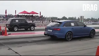 1000HP НИВА наказывает 1000HP RS6. Взрыв мотора на гонках!