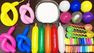 SATISFYING WITH FUNNY BALLOONS & RAINBOW ? Mixing Random Things into Glossy Slime #682