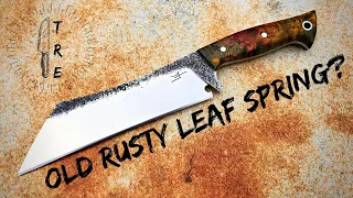 Turning An Old Rusty Leaf Spring Into A Knife!