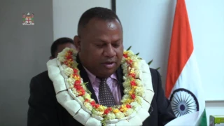 Fijian Minister for Agriculture receives Seedlings from Indian Government