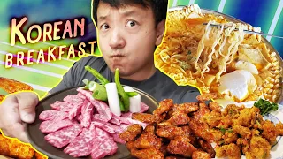 KOREAN Fried Chicken BREAKFAST | SPICY Army Stew & MUST TRY Korean BBQ!
