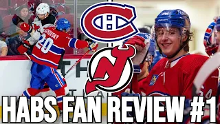 HABS FAN REVIEW #1 - SLAFKOVSKY IS A LOT BETTER (MONTREAL CANADIENS VS NEW JERSEY DEVILS)