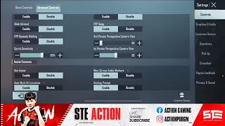 STE Action latest settings control and sensitivity code