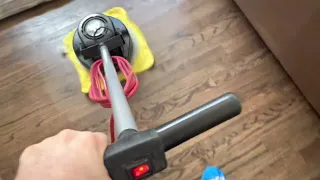 Dirty wood floor cleaning using the Oreck Orbiter!