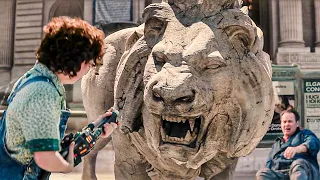 Ghostbuster VS Possessed stone Lion | Ghostbusters: Frozen Empire | CLIP