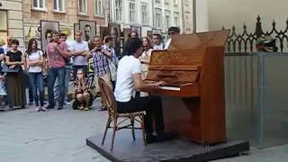 AMAZING Street Piano - Biker Plays Requiem for a Dream