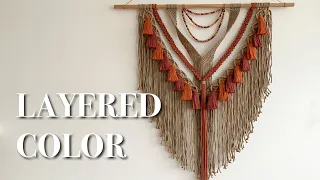 LAYERED macrame wall hanging with color and beads