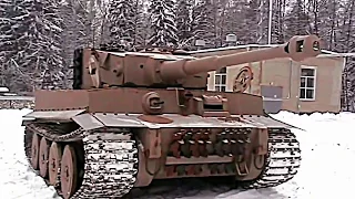 Фашистский танк Тигр  на ходу. The tank 'Tiger I' a test drive