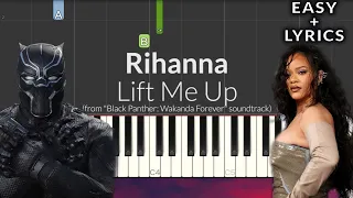 Rihanna - Lift Me Up (Black Panther Wakanda Forever) EASY Piano Tutorial + Lyrics