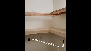 Building Floating Shelves In A Pantry. Custom U Shape Pantry Wrapping Plywood To Make Floating Shelf