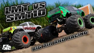 Losi LMT vs Axial SMT10 | Solid Axle RC Monster Truck Driving & Racing Comparison!!