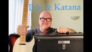 Fender Telecaster played through a Boss Katana-100 MKII