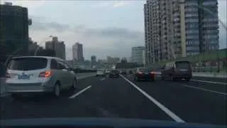 Driving through Suburban Areas in Shanghai