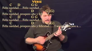 Feliz Navidad - Mandolin Cover Lesson in G with Chords/Lyrics - G C D Em