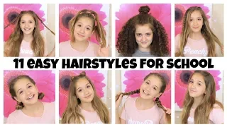 11 EASY Hairstyles for School! 5 Minute Heatless Styles!