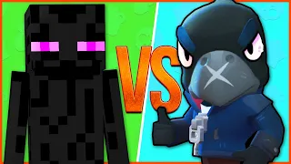 MINECRAFT VS BRAWL STARS ⭐ Эндермен Enderman Майнкрафт ПРОТИВ Ворон Crow Бравл Старс