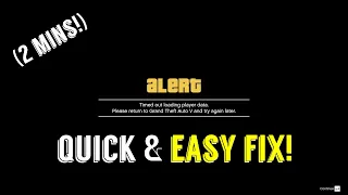 GTA 5 Online - How to fix "Timed out loading player data"