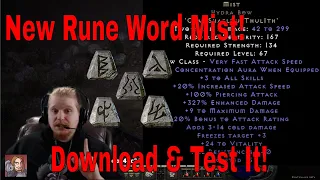 D2R New 2.4 Runeword! Mist - (Cham Shael Gul Thul Ith) Download & Test Now!