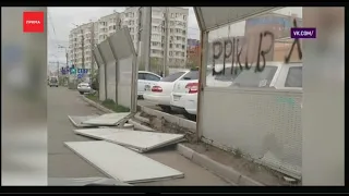 В Красноярск пришёл первый шквалистый дождь с грозой