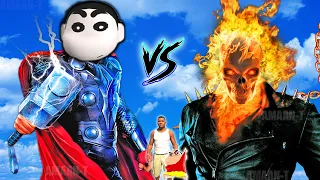 SHINCHAN GHOST BECAME THOR To Fight GHOST RIDER in Gta 5 | Franklin shinchan pinchan