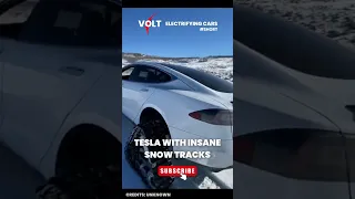 😎 Tesla S INSANE Snow Driving #shorts #teslanews #teslamodels