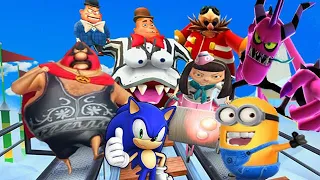 Despicable Me Minion Rush Boss vs Sonic Dash Dr Eggman | Zazz | Bash Pacman  | Dr Robotnik