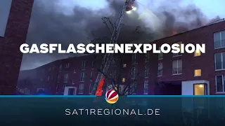 Gasflaschenexplosion führt zu Feuer in Hamburger Wohnblock