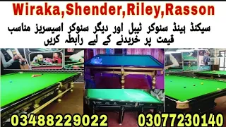 Wiraka, Shender, Rasson, Riley 2nd hand snooker tables for sale|| Other snooker accessories for sale