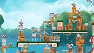 Angry Birds Rio Blossom River Level 13 Mighty Eagle Walkthrough