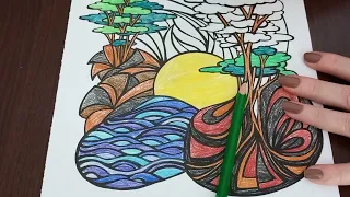 ASMR Sunset Sunrise Coloring Book 7