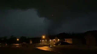 Violent tornado on the ground near Little Rock Air Force Base. Significant debris recorded in radar.