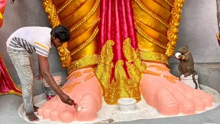 India's Biggest Khairatabad Ganesh Padalu Painting 2023 | 63 Feet Matti Ganesh in hyderabad