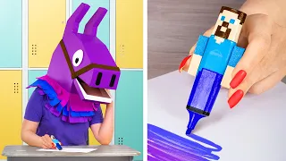 9 DIY Fortnite College Supplies vs Minecraft College Supplies