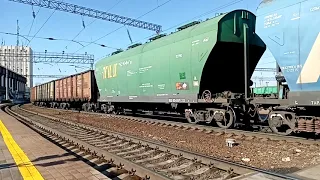 ВЛ80С-2446 с грузовым поездом сдаёт назад