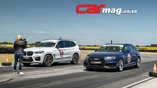 DRAG RACE: Audi RS4 Avant Quattro vs BMW X3 M Competition xDrive