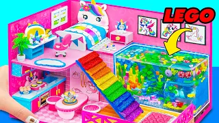 DIY Miniature Lego Aquarium House ❤️ Build Rainbow Slide in Unicorn House from Cardboard Compilation