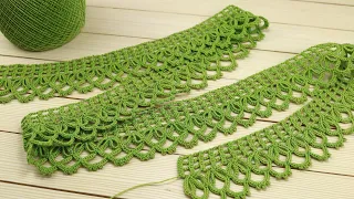 Простое ЛЕНТОЧНОЕ КРУЖЕВО крючком МАСТЕР-КЛАСС по вязанию КАЙМА Crochet Tape Lace Tutorial